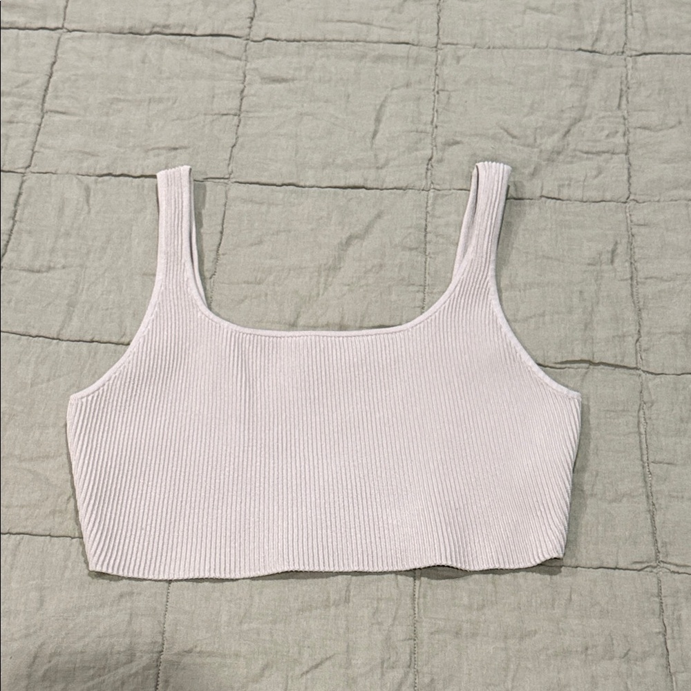 Aritzia (Babaton) Ribbed Crop Top - Light Cream size XL